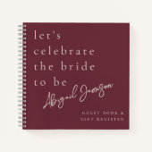 モダン ミニマリスト 梅のブライダルシャワー ノートブック (正面)