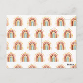 モダン ミニマリスト 森のキツネの1歳の誕生日 ポストカード (裏面)