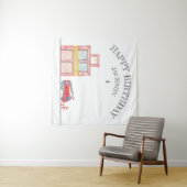 モダン ミニマリスト 消防士の誕生日パーティー タペストリー (インサイチュ(横))