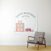 モダン ミニマリスト 消防士の誕生日パーティー タペストリー (インサイチュ)