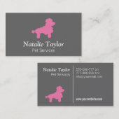 モダン、ミニマリスト、灰色、ペットサービス 名刺 (正面/裏面)