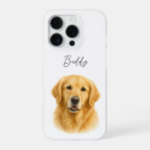 モダン ミニマリスト 犬の写真と名前のスクリプト iPhoneケース (裏面)