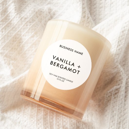 モダン ミニマリスト 白ろうそくラベル ラウンドシール