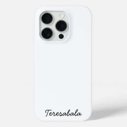 モダン ミニマリスト 白 スクリプト モノグラム Case-Mate iPhoneケース (裏面)