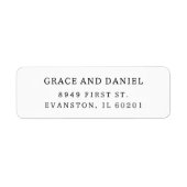 モダン ミニマリスト 白 返信住所 ラベル (正面)