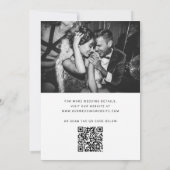 モダン ミニマリスト 筆記体と2枚の写真 | 結婚式 セーブザデート (裏面)