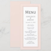 モダン ミニマリスト 結婚式 ブルッシュピンク グレー メニュー (正面/裏面)