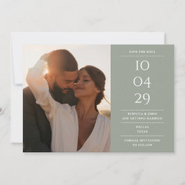 モダン ミニマリスト 結婚式 写真 サージブルー セーブザデート