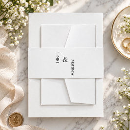 モダン ミニマリスト 結婚式 太字 スクリプト 招待状ベリーバンド