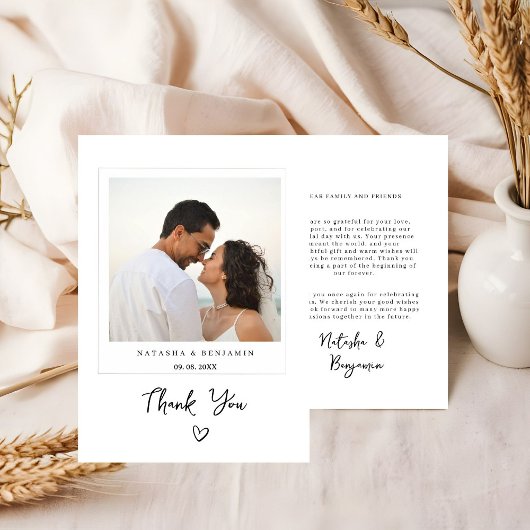 モダン ミニマリスト 結婚式 御礼カード サンキューカード