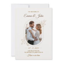 モダン ミニマリスト 結婚式 招待状