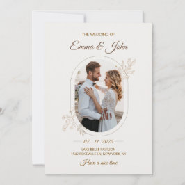 モダン ミニマリスト 結婚式 招待状