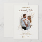 モダン ミニマリスト 結婚式 招待状 (正面/裏面)