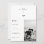 モダン ミニマリスト 結婚式 招待状 写真入り (正面)