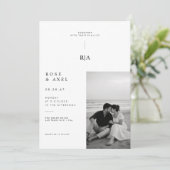 モダン ミニマリスト 結婚式 招待状 写真入り (スタンド正面)