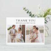 モダン ミニマリスト 結婚式 3枚の写真 サンキューカード (スタンド正面)