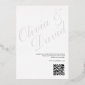モダン ミニマリスト 結婚式 QR 返信ハガキ 箔招待状 (裏面)