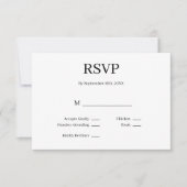 モダン ミニマリスト 結婚式 RSVP カード (正面)
