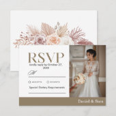 モダン ミニマリスト 結婚式 RSVP カード フォト付き (正面/裏面)
