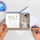 モダン ミニマリスト 結婚式 RSVP カード フォト付き