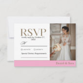 モダン ミニマリスト 結婚式 RSVP カード フォト付き (正面)