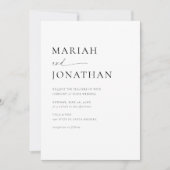 モダン ミニマリスト 結婚式 RSVP 写真 ウェディング 招待状 (正面)
