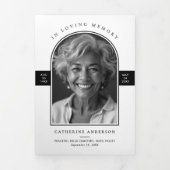 モダン・ミニマリスト 2枚の写真入り葬儀・追悼式プログラム 三つ折りプログラム (カバー)