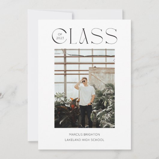 モダン ミニマリスト 2023年 卒業発表 招待状 (正面)