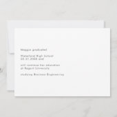 モダン ミニマリスト 2023 年卒業発表 招待状 (裏面)