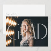 モダン ミニマリスト 2023 年卒業発表 招待状 (正面/裏面)