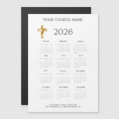モダン ミニマリスト 2026年 カレンダー マグネット (正面/裏面)