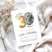 モダン ミニマリスト 30歳の誕生日 フォト 招待状