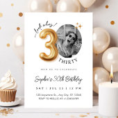 モダン ミニマリスト 30歳の誕生日 フォト 招待状