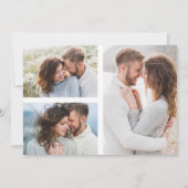 モダン ミニマリスト 4 フォト ブラック & ホワイト 婚約 招待状 (裏面)