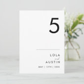 モダン ミニマリスト 5x7 テーブル ナンバー (スタンド正面)