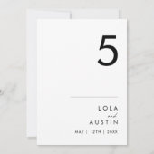 モダン ミニマリスト 5x7 テーブル ナンバー (裏面)