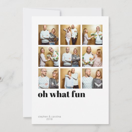 モダン ミニマリスト 9 マス ホリデー フォト シーズンカード (正面)