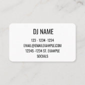 モダン ミニマリスト DJ 名刺 (裏面)