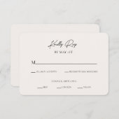 モダン ミニマリスト RSVP 封入カード 招待状 (正面/裏面)