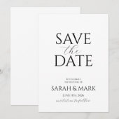 モダン ミニマリスト Save the Date カード (正面/裏面)