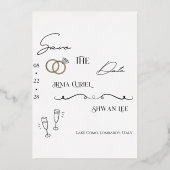 モダン ミニマリスト Save the Date カード | 上品なデザイン (正面)