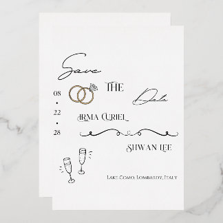 モダン ミニマリスト Save the Date カード | 上品なデザイン