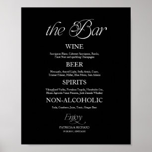 モダン・ミニマリスト "The Bar" ウェディングメニュースタンド ポスター