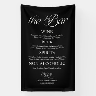 モダン・ミニマリスト "The Bar" ウェディングメニュースタンド 横断幕