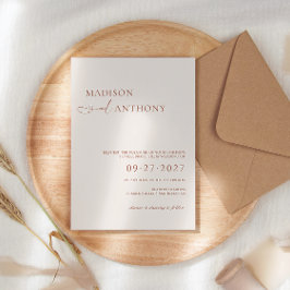 モダン&ミニマリストBoho Terracotta結婚の 招待状