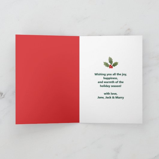 モダン&ミニマリストOne Photo Mistletoeクリスマス シーズンカード (内部)