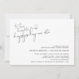 モダン ミニマリズム カジュアル スクリプト リハーサル ディナー 招待状