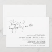 モダン ミニマリズム カジュアル スクリプト リハーサル ディナー 招待状 (正面/裏面)