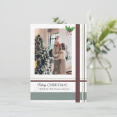 モダン ミニマルなクリスマス ホリデー フォト シーズンカード (スタンド正面)