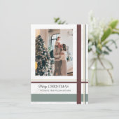 モダン ミニマルなクリスマス ホリデー フォト シーズンカード (スタンド正面)